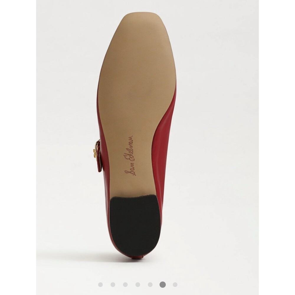 Sam Edelman Red Mary Jane Flats with Gold Buckle - Picture 7 of 16